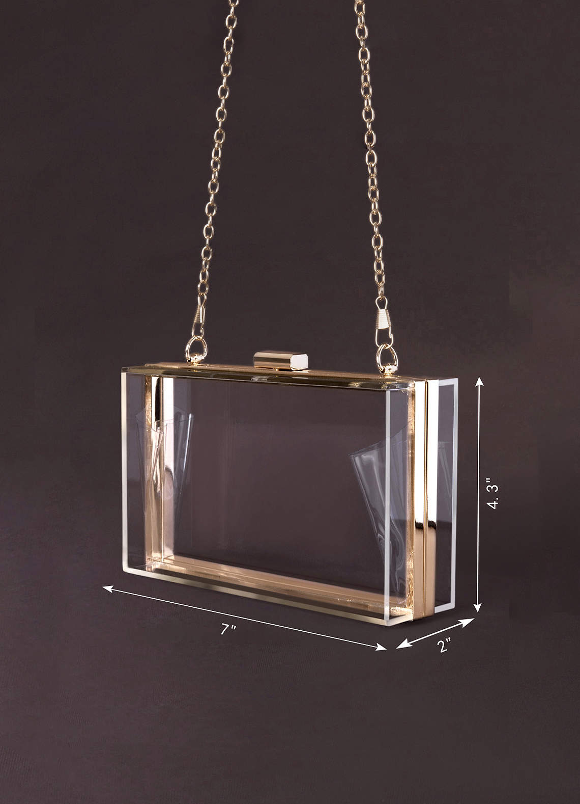 Transparent Acrylic Box Square Bag Clear Shoulder Crossbody Purse