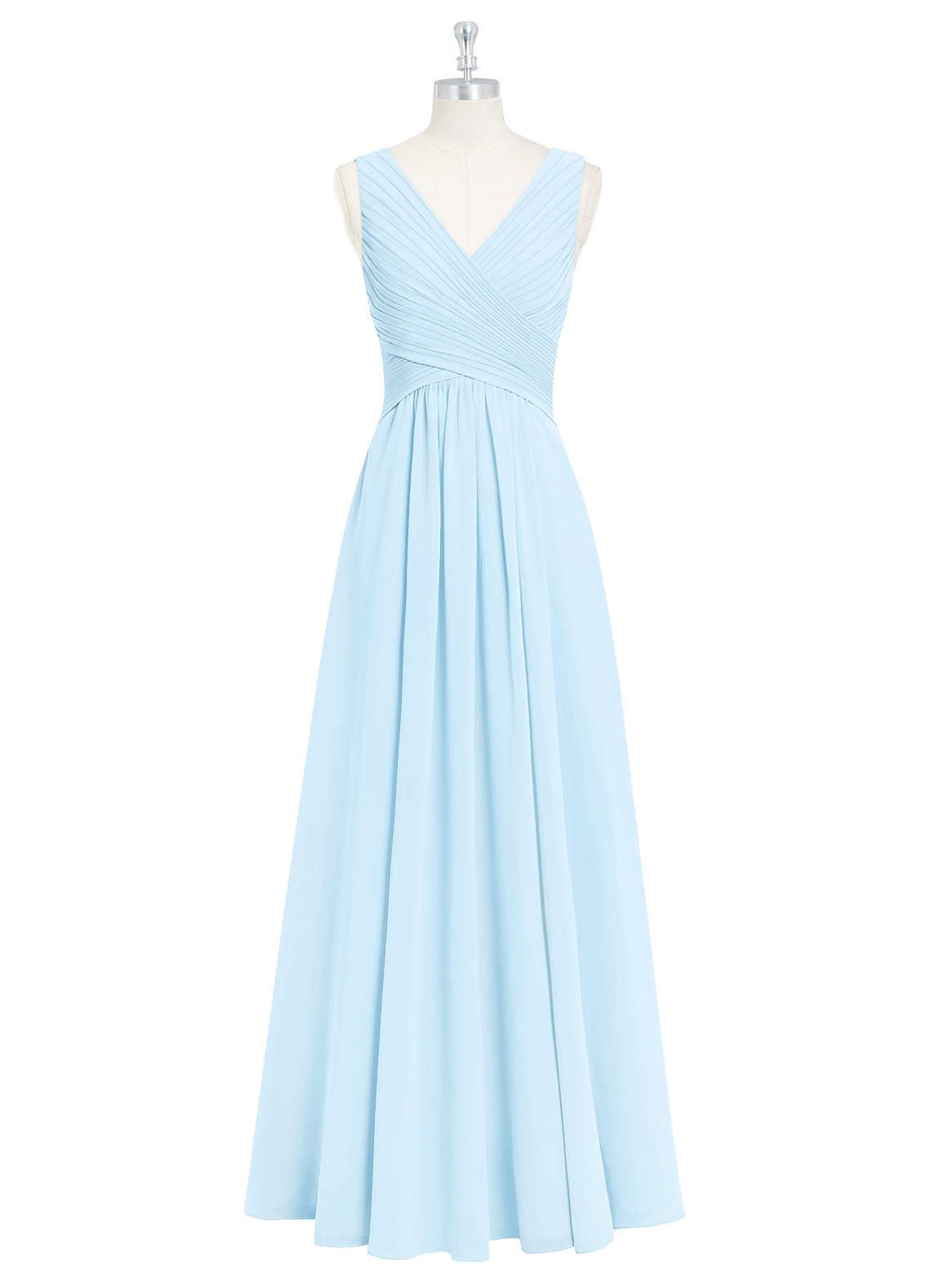 Azazie Flora At-home Try On Dresses Agave A-Line Pleated Chiffon Dress image6