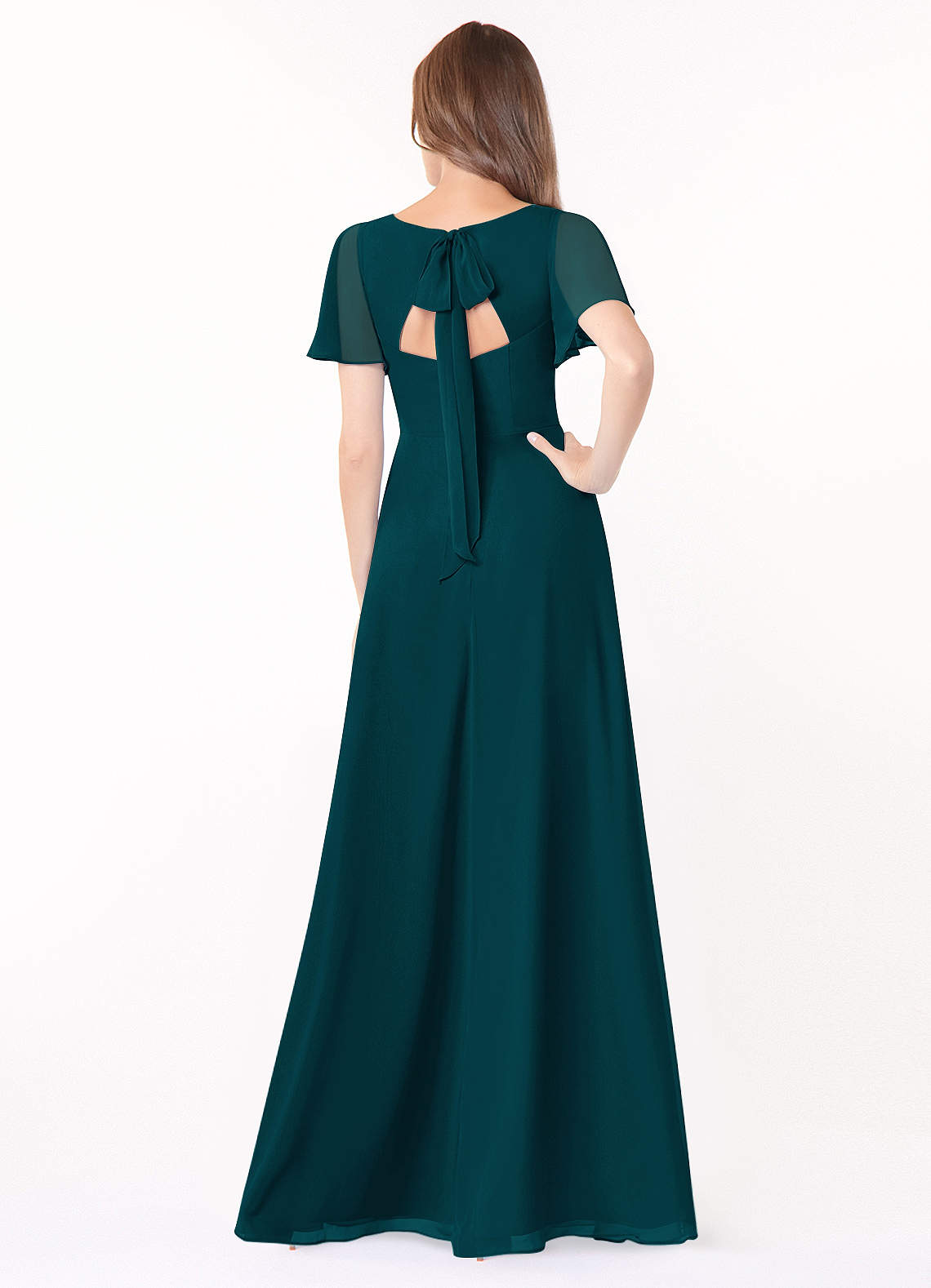 Azazie Kimber Pine Chiffon Bridesmaid Dresses | Azazie