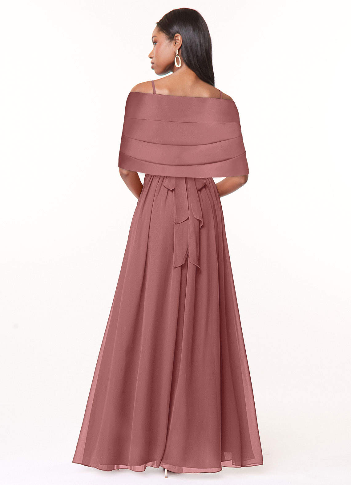 front Azazie Matching Color Aleena Matte Satin Shawl