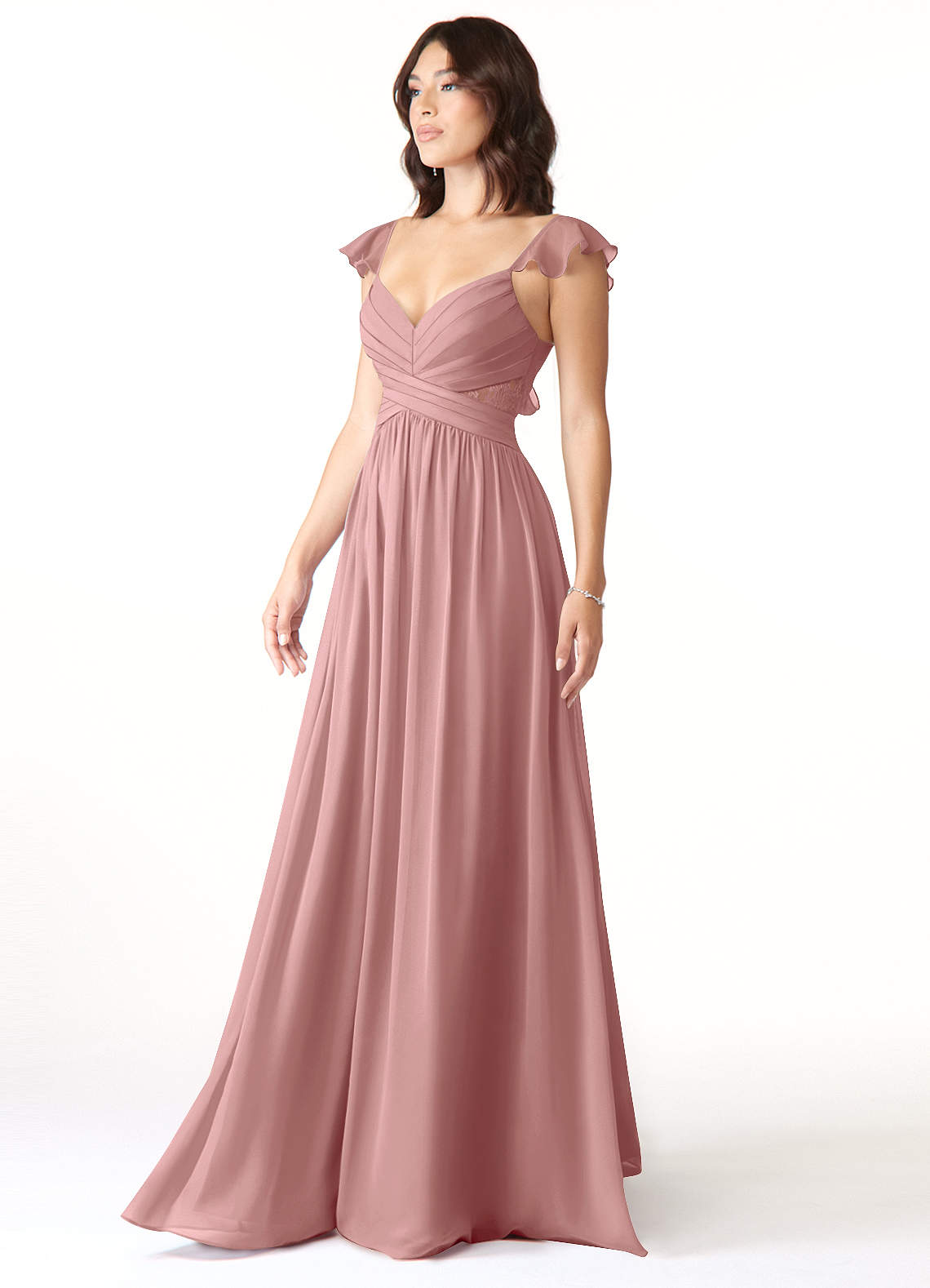 lace pink bridesmaid dresses Modest Lace Appliques Nude Pink Tulle Bridesmaid Dresses With Sleeves