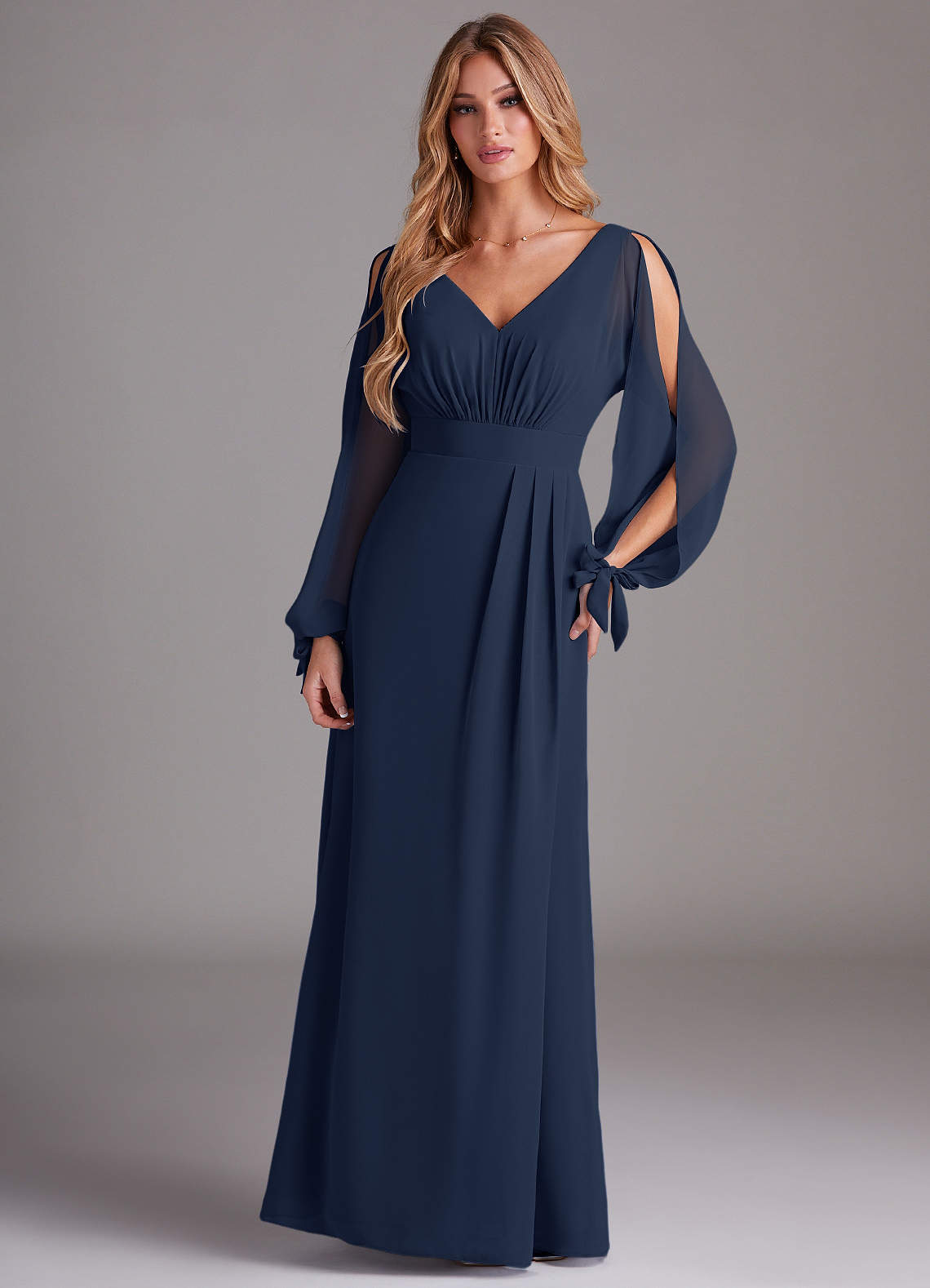 Azazie Matilda Ready to Ship Dark Navy Chiffon Bridesmaid Dresses | Azazie