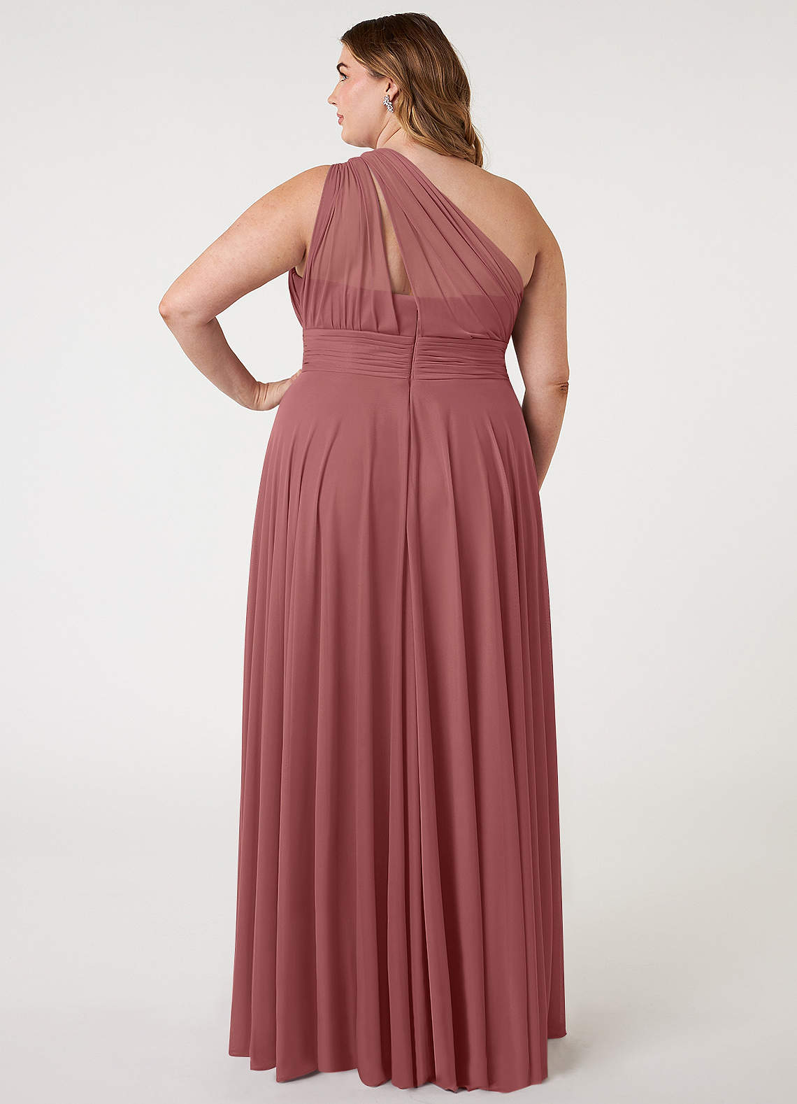 Azazie Charlize Jurken voor bruidsmeisjes Jurk van Mesh met A-Lijn One-Shoulder Amethist image6