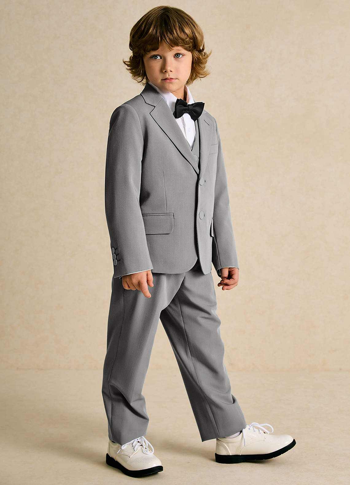 front Oliver Boys Grey 5-Piece Suit