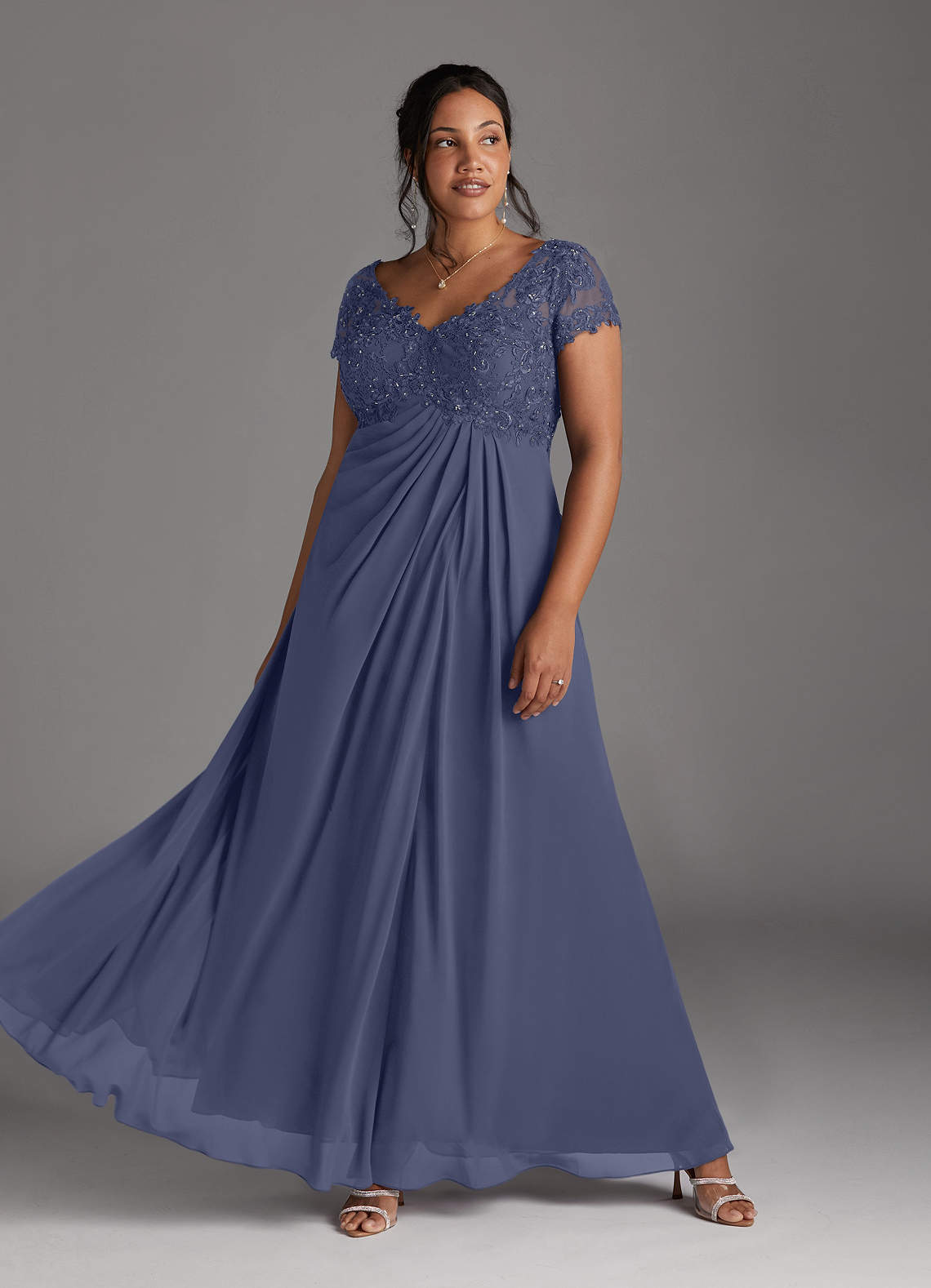 Azazie Jetta Mother of the Bride Dresses Stormy A-Line Sequins Chiffon Dress image1