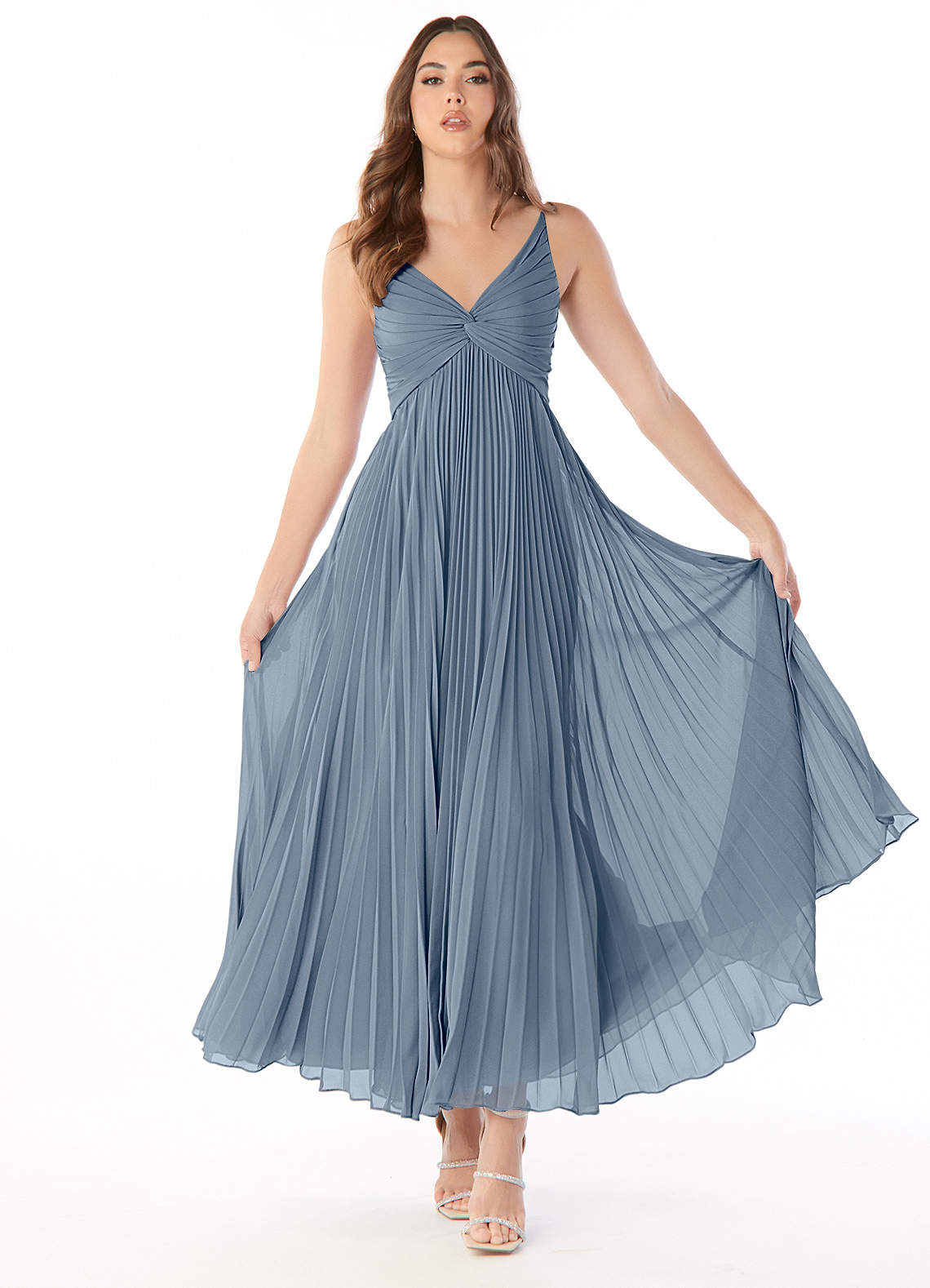 Azazie Raychelle Abiti da Damigella Abito A-Line in Chiffon con Scollo a V Crepuscolo image1
