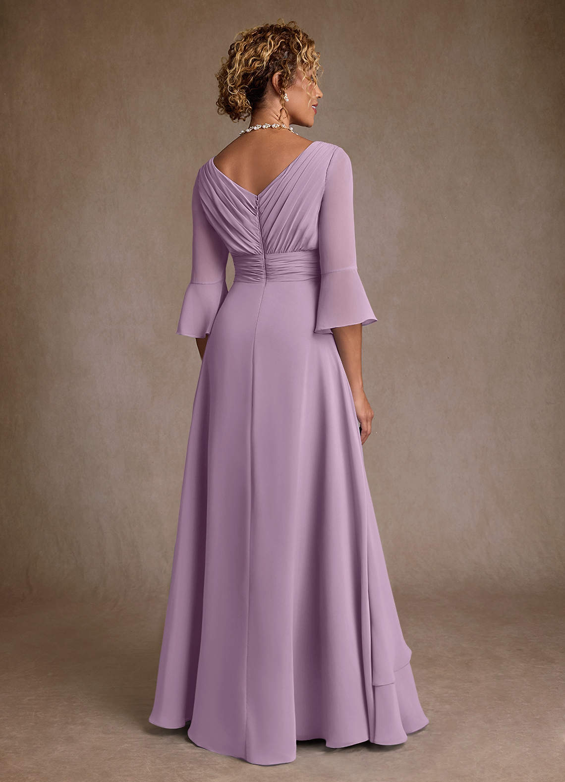 Azazie Eire Mother of the Bride Dresses Wisteria A-Line Pleated Chiffon Dress image1
