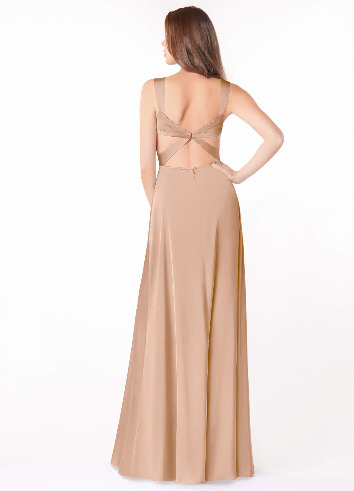 Azazie Alexia Stretch Satin Dress Ready to Ship English Rose