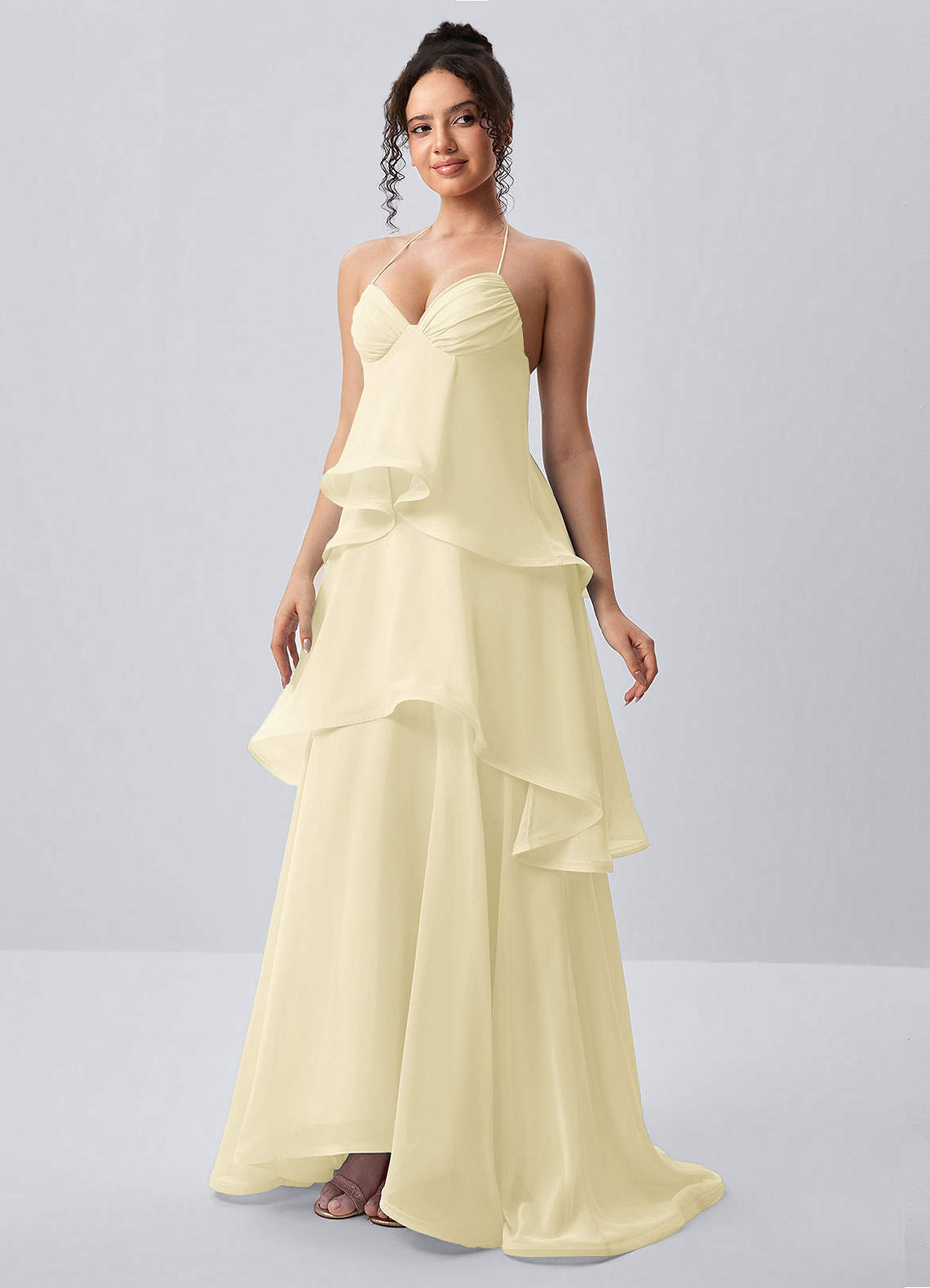 butter yellow prom dress Pale Yellow Mermaid Satin Prom Dresses with Tail Spaghetti Straps Even SELINADRESS