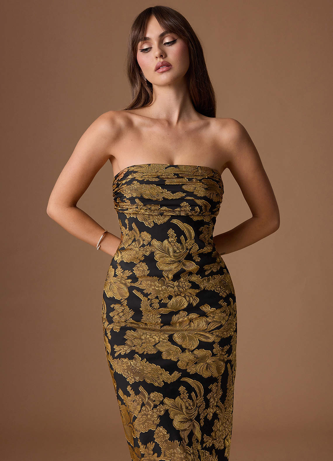Roxy Honey Noir Maxi Dress | Azazie IE