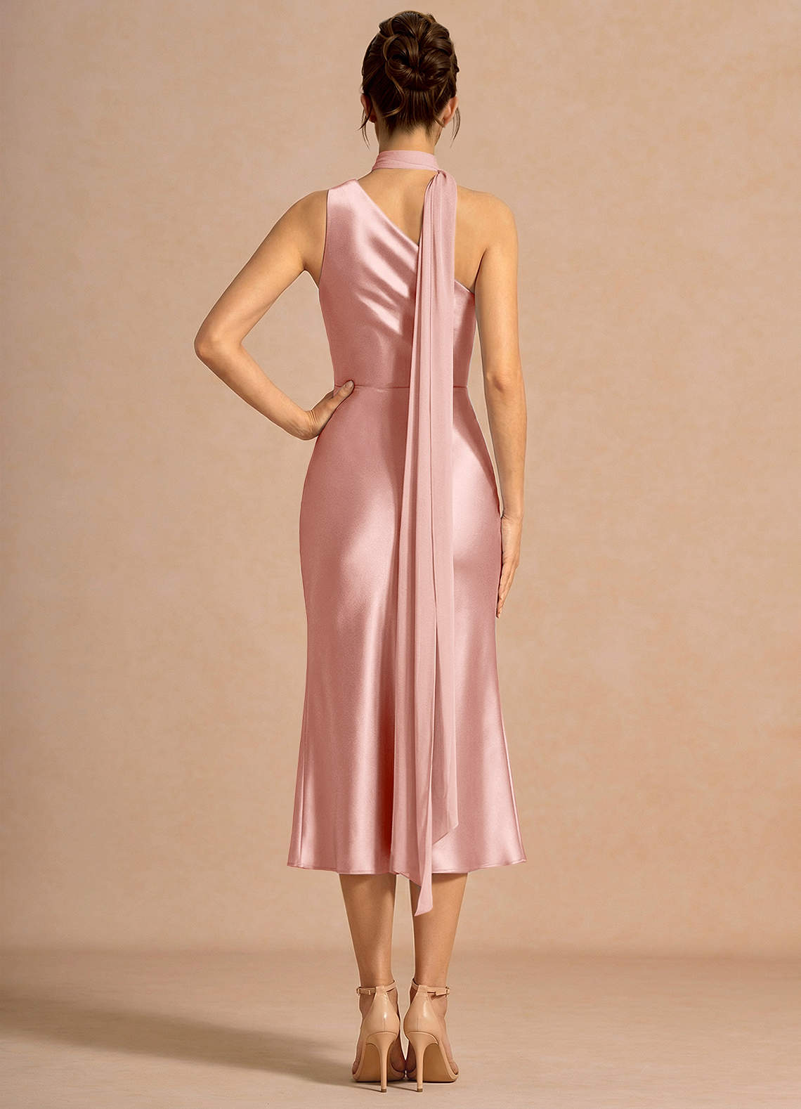 Giada Light Pink Midi Dress | Azazie