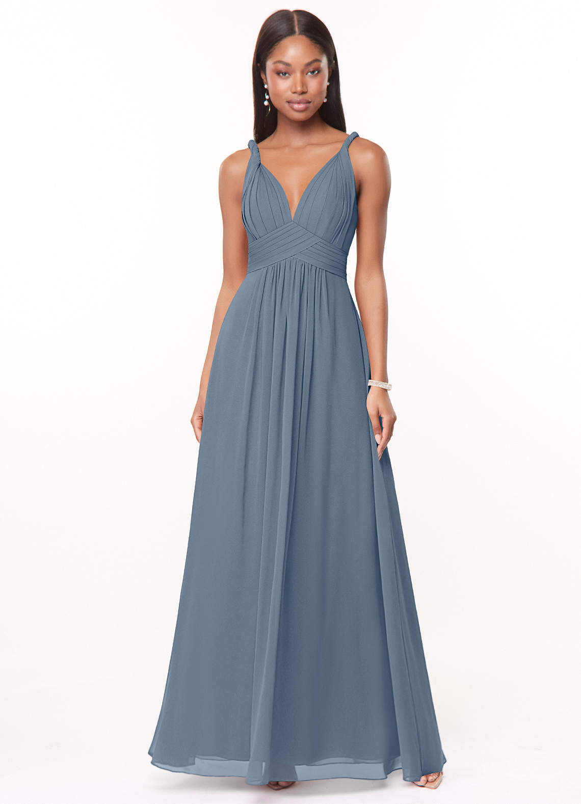 Azazie Maren Bridesmaid Dresses Twilight A-Line Pleated Chiffon Dress image1