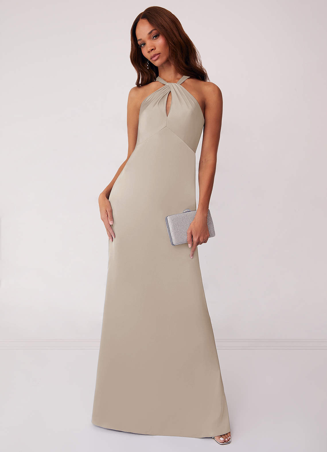Barbie ♥ Azazie Bridesmaid Dresses Frost Sheath Stretch Satin Dress image1