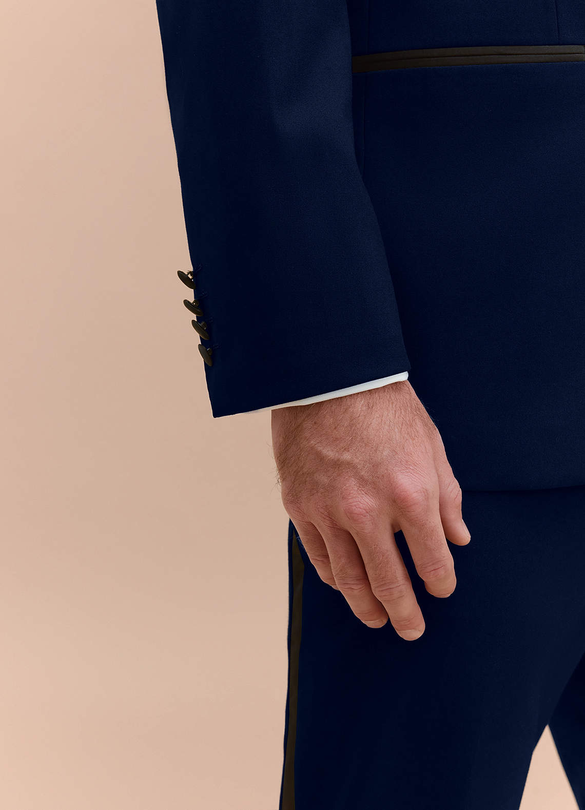 front Winston Azul Marino Chaqueta de esmoquin con solapa chal