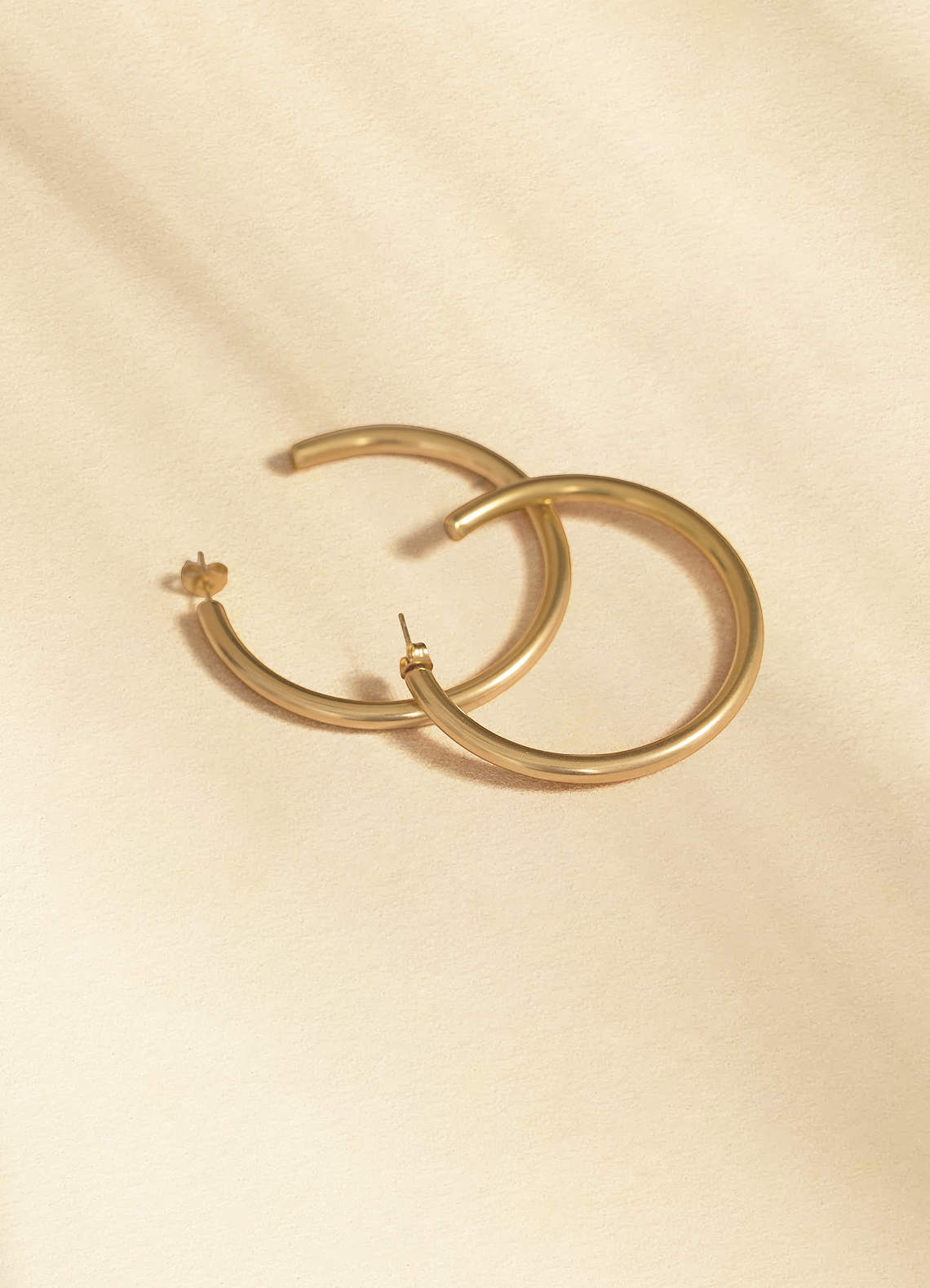 front 50mm Waterproof Hoop Earrings
