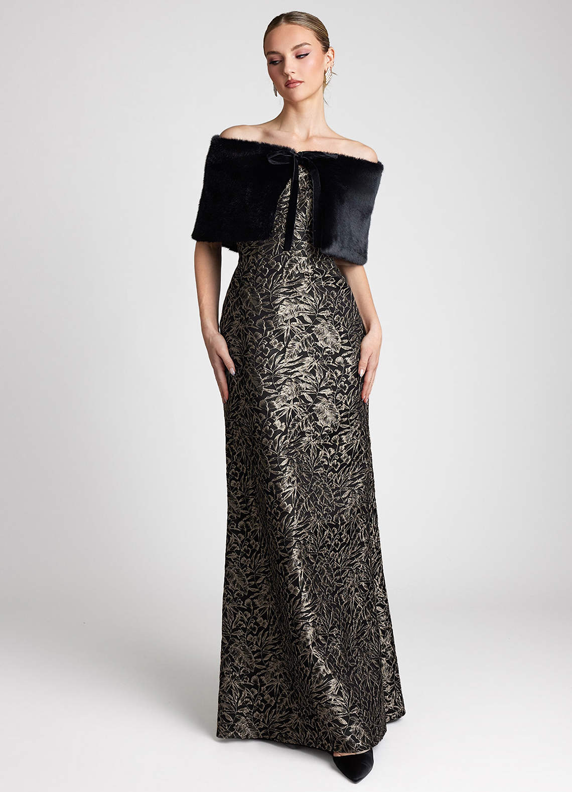 front Ethereal Faux Fur Wrap