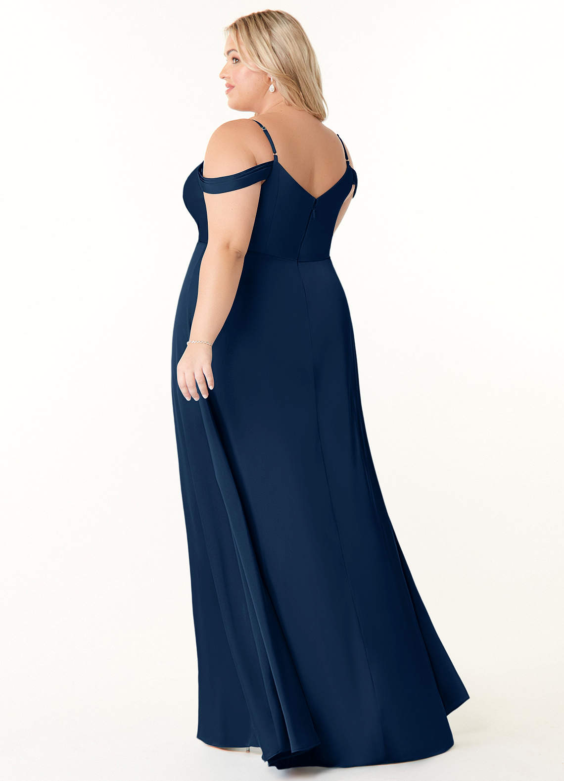 Dark Navy Azazie Ocean Stretch Satin Dress Bridesmaid Dresses | Azazie