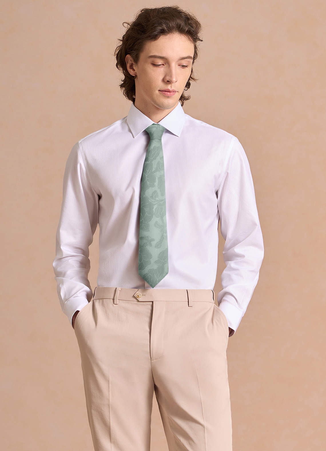 front Floral Burnout Modern Tie