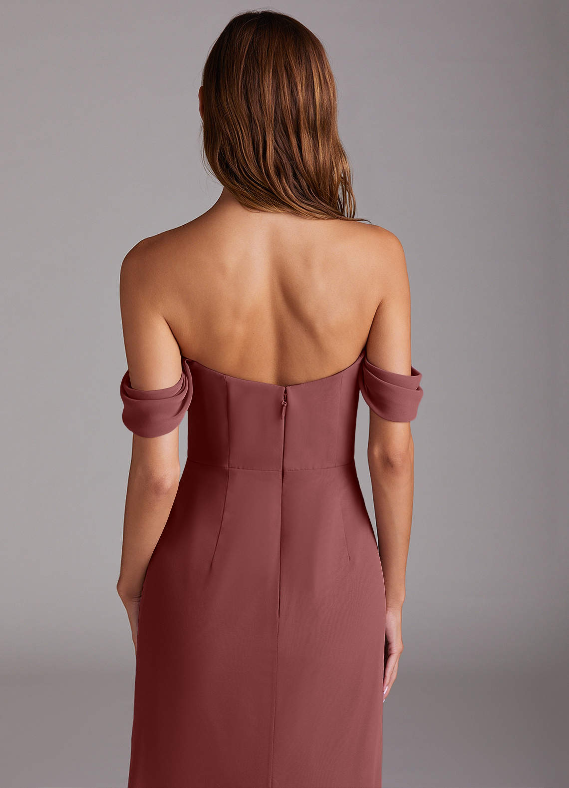 Azazie Saige Bridesmaid Dresses Amethyst A-Line Off the Shoulder Chiffon Convertible Dress image5