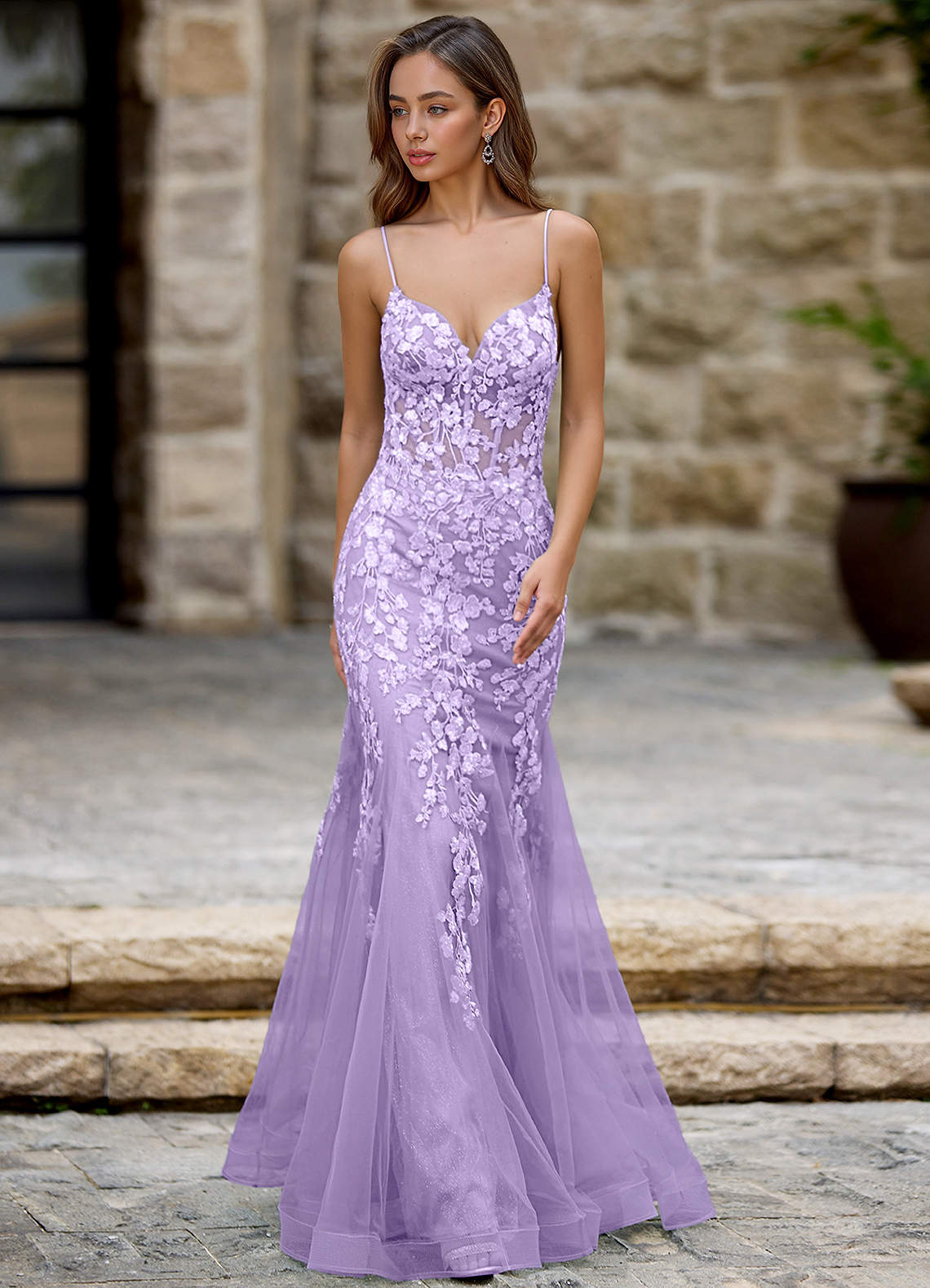 Dentelle Purple Mermaid Prom Dress | Azazie