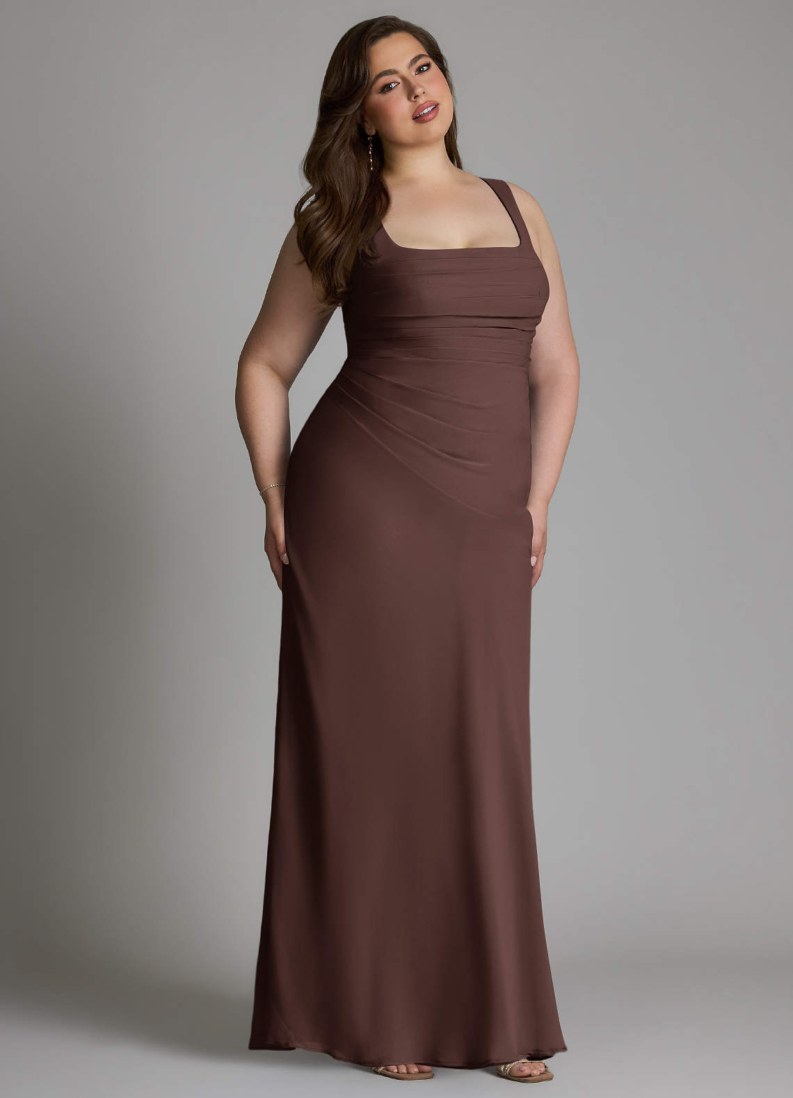 Azazie Agustina Bridesmaid Dresses Ganache Mermaid Corset Chiffon Dress image13