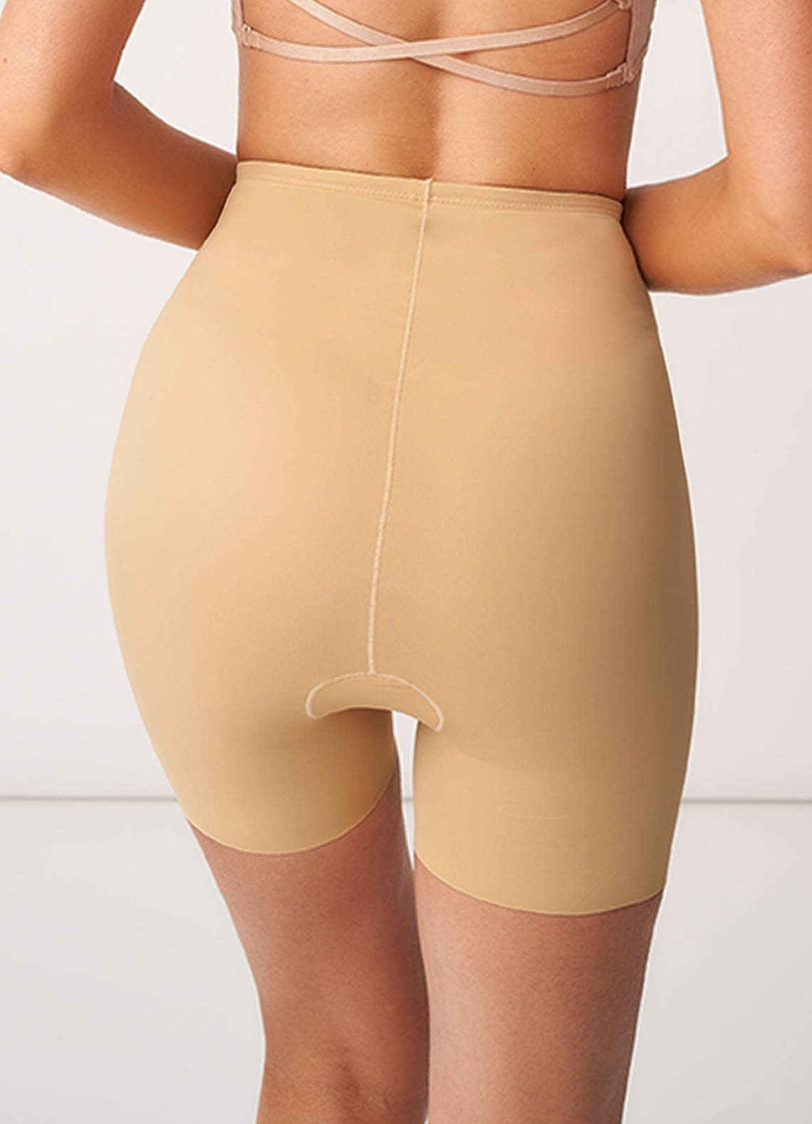 Spanx Oncore High-waisted Mid-thigh Shorts in Natural