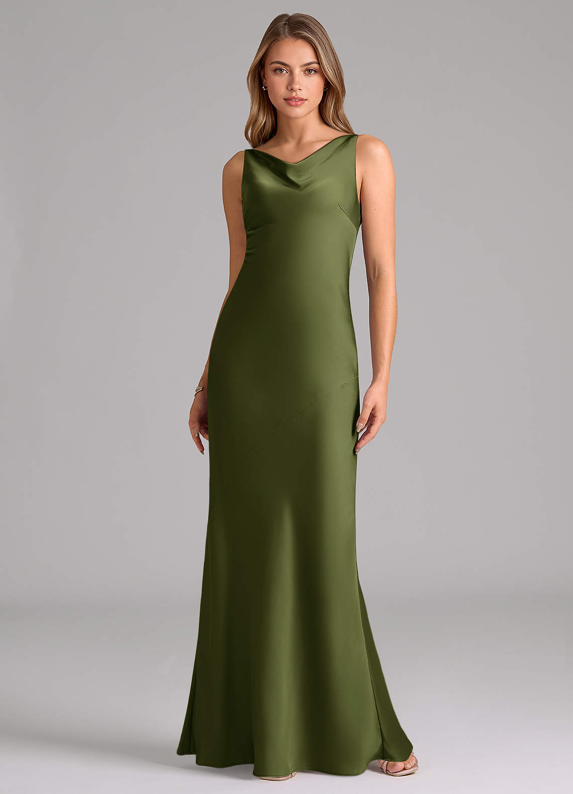 olive green silk bridesmaid dresses Olive Bridesmaid Dress Matte Satin Size 0X