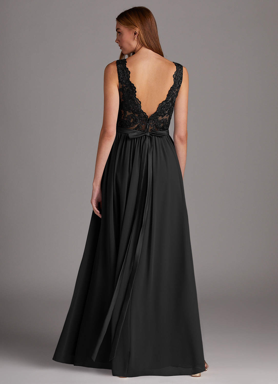 white christmas dresses Lady Black Tie - Isabella Gown - Strapless Chiffon Dress with Scarf main image 1