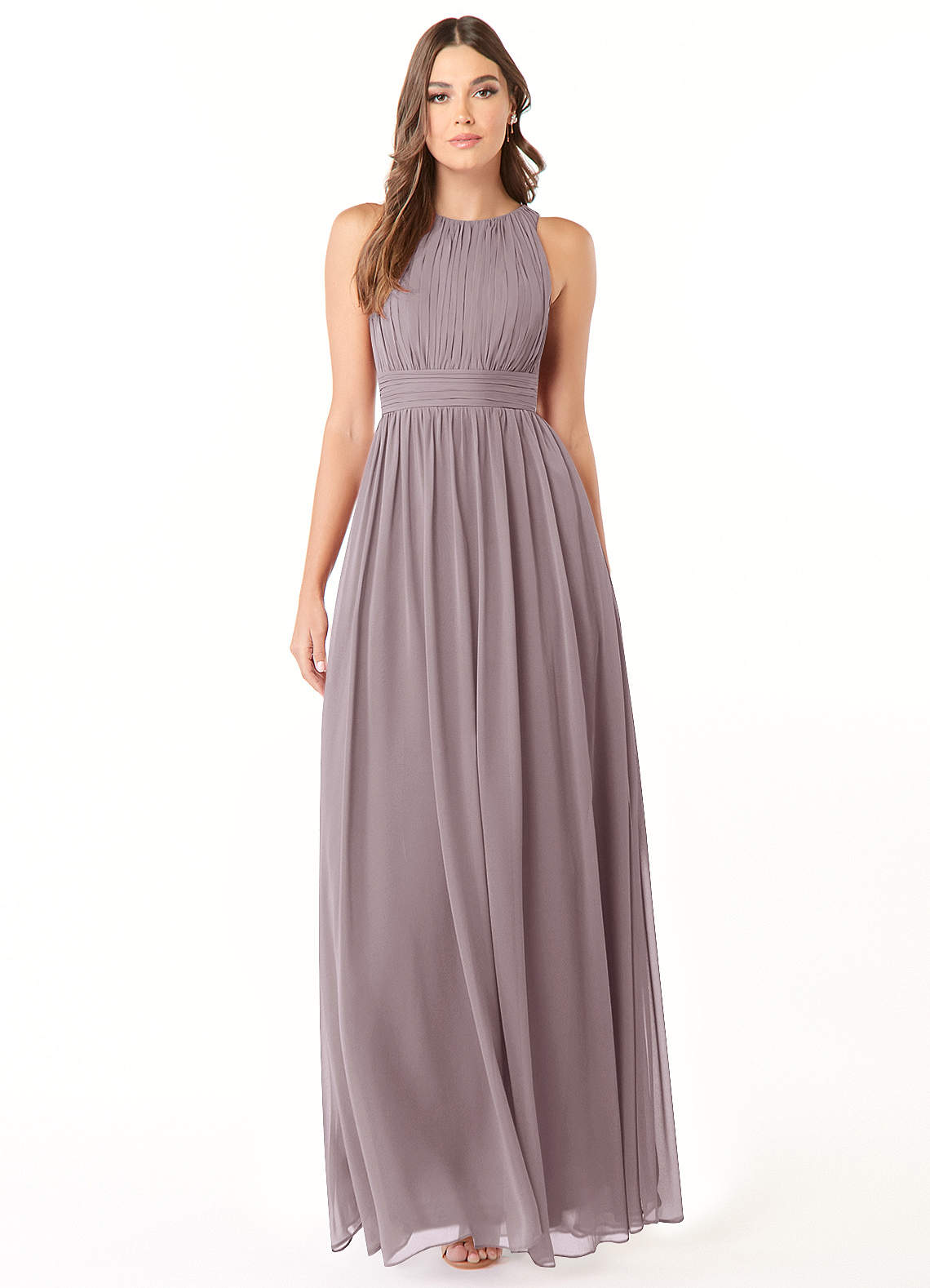 Azazie Luz Bridesmaid Dresses Dusk A-Line Lace Chiffon Dress image1