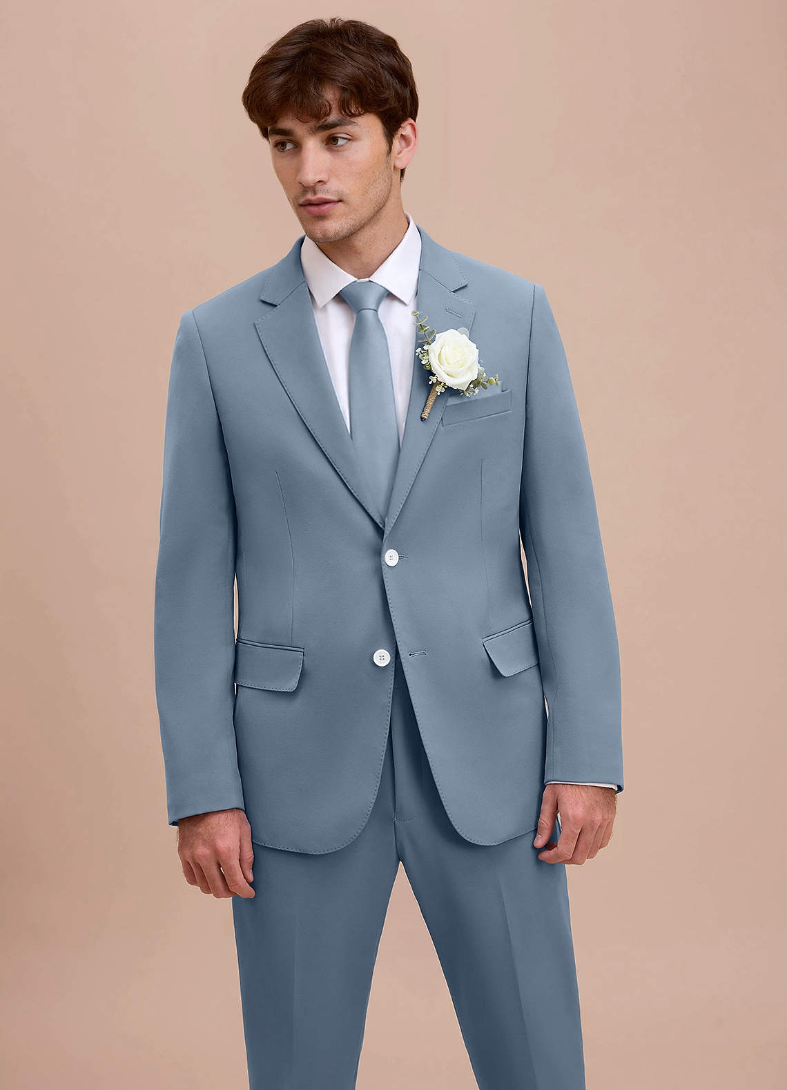 front Ethan Dusty Blue Refined Weave Suit Jacket