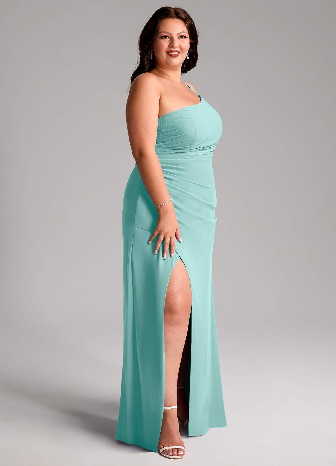 Azazie Eren Aqua Chiffon Bridesmaid Dresses | Azazie