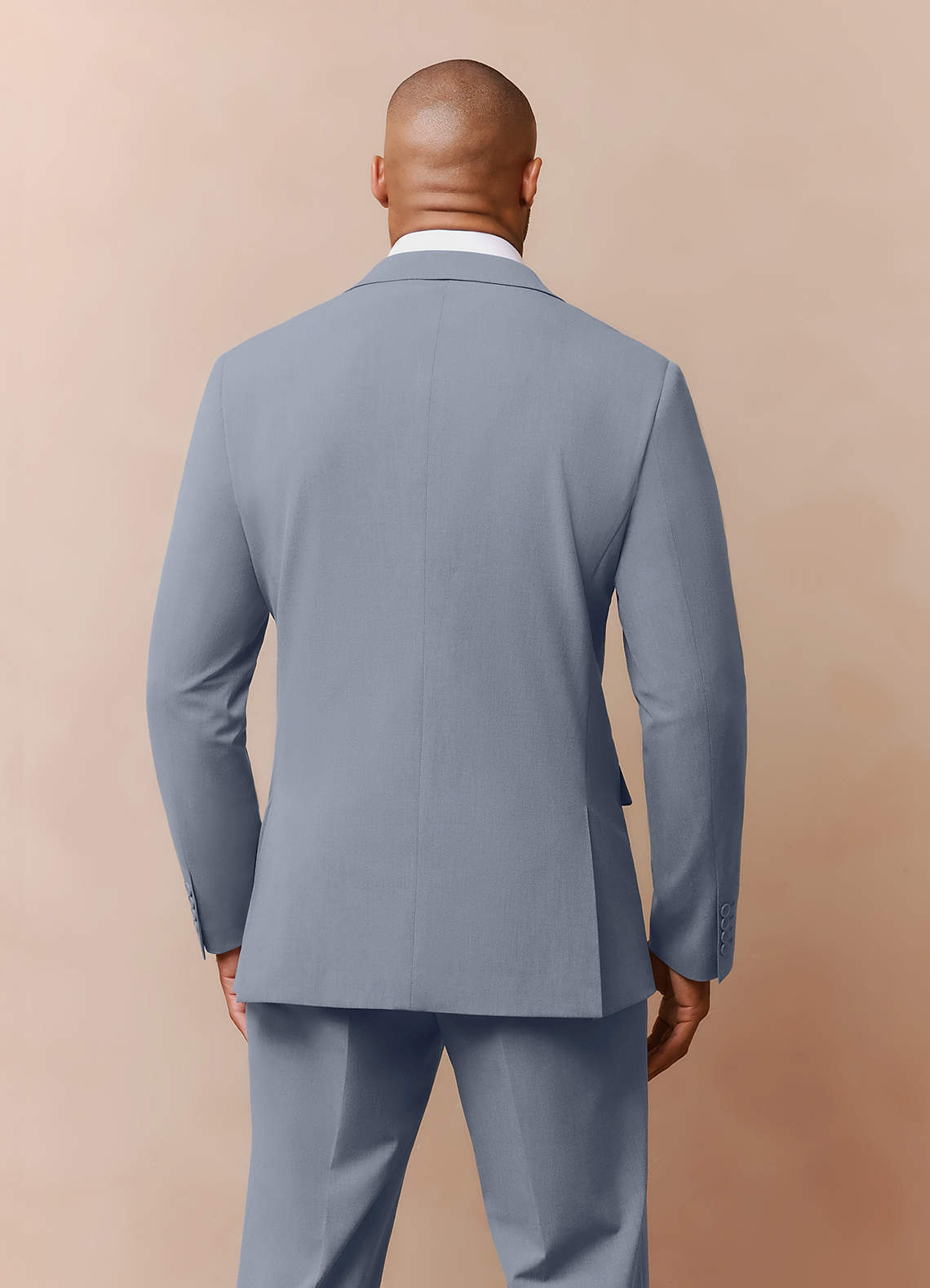 front Savile Light Blue Wool Blend Suit Jacket