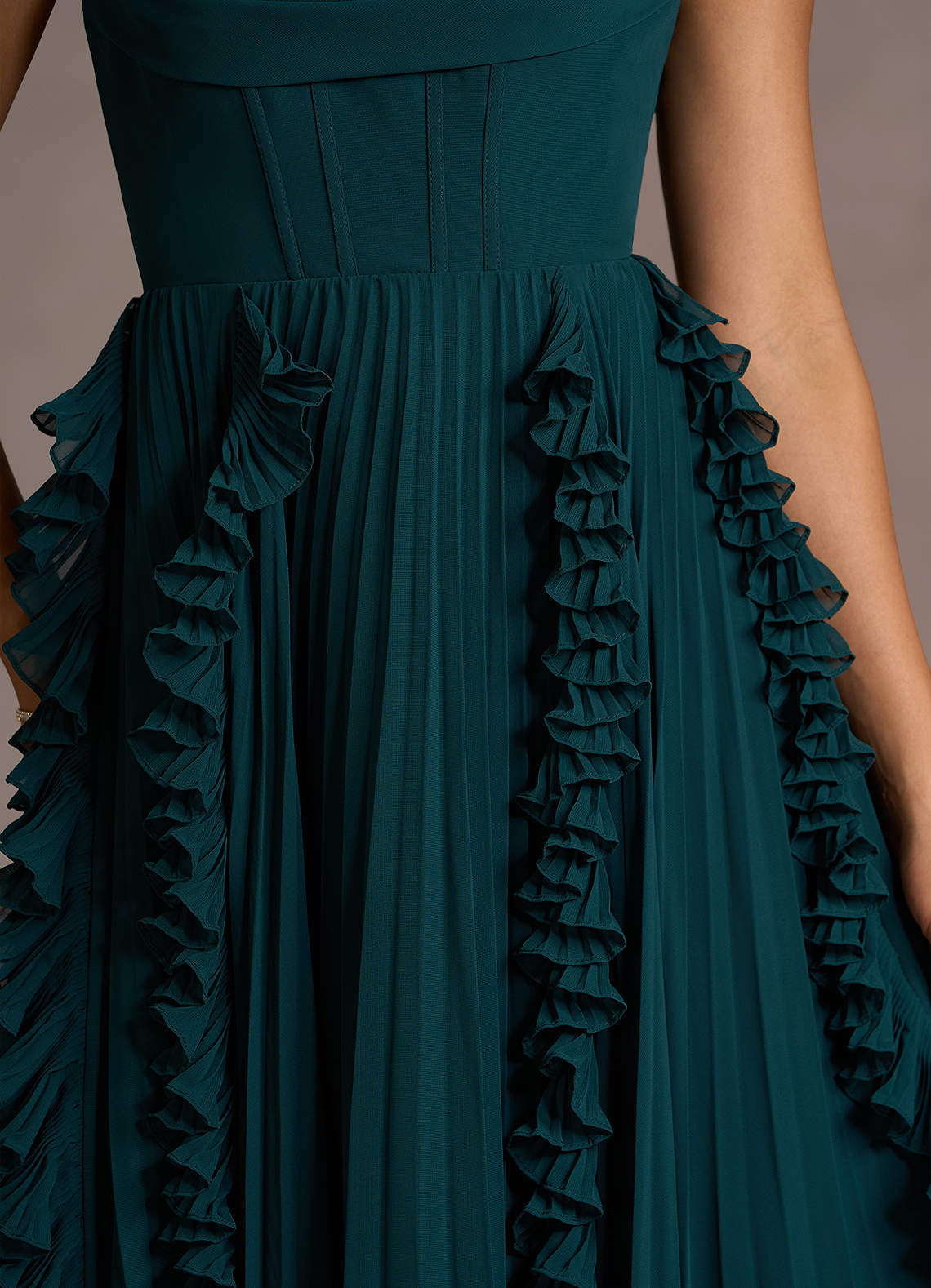 forest green ruffle dress Enchanted Forest Ruffle Dress main image 0