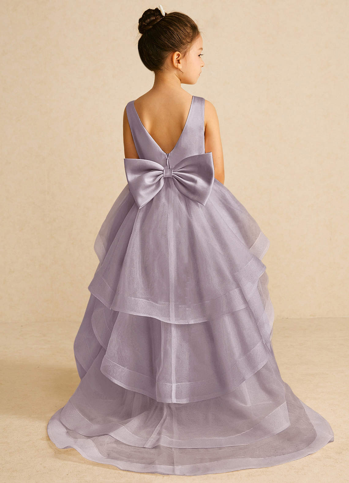 Azazie Pumpkin Flower Girl Dresses Dusk A-Line Convertible Tulle Dress image1