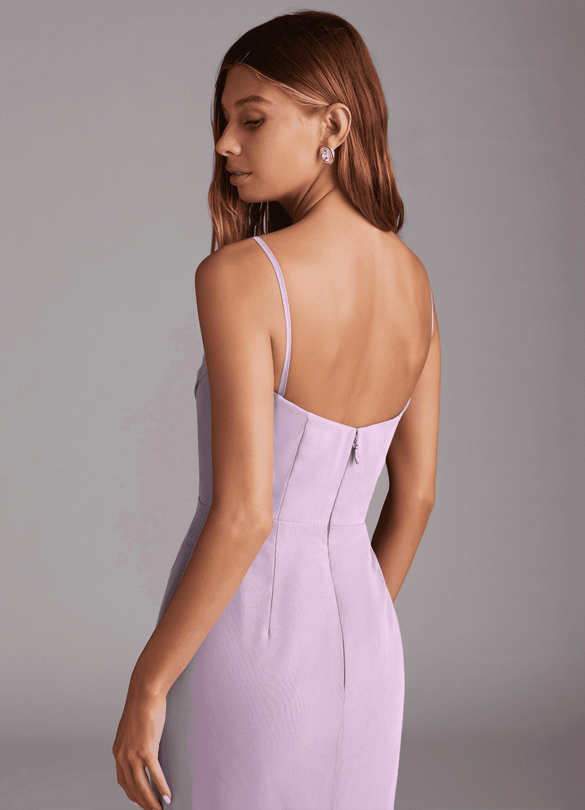 Azazie Saige Bridesmaid Dresses Frosted Lilac A-Line Off the Shoulder Chiffon Convertible Dress image8