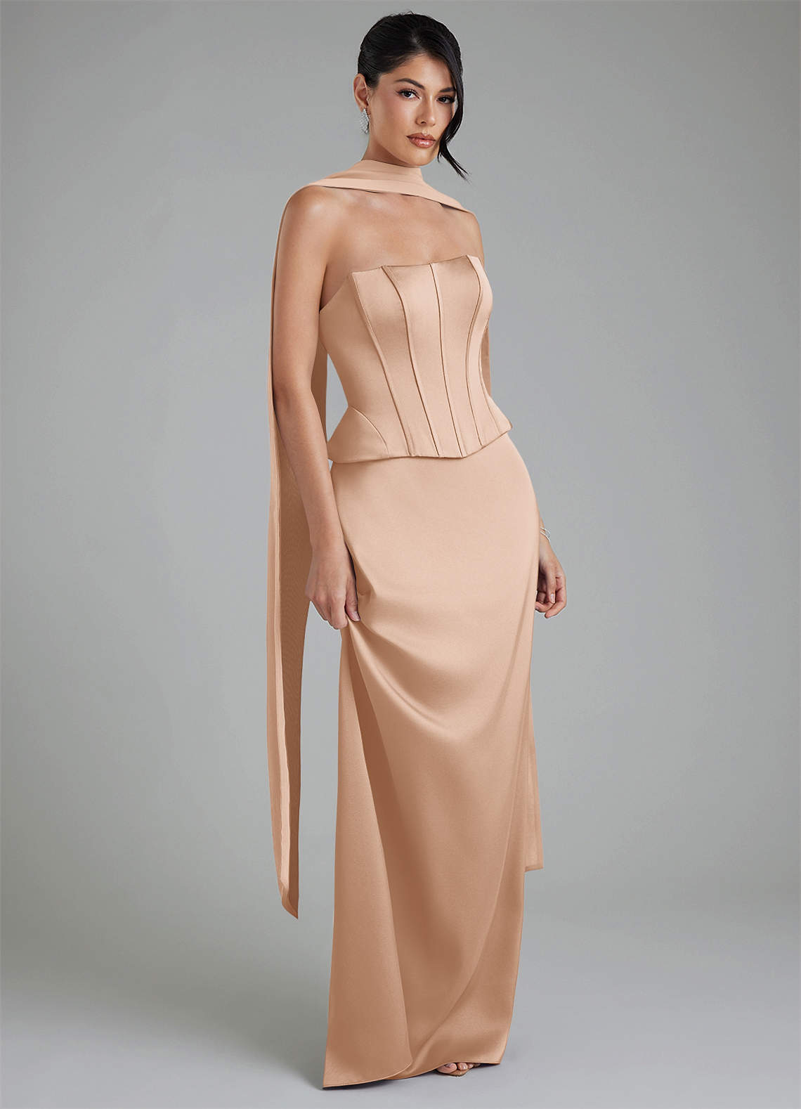 satin english rose dress English Rose Bridesmaid Dress Matte Satin Size Small