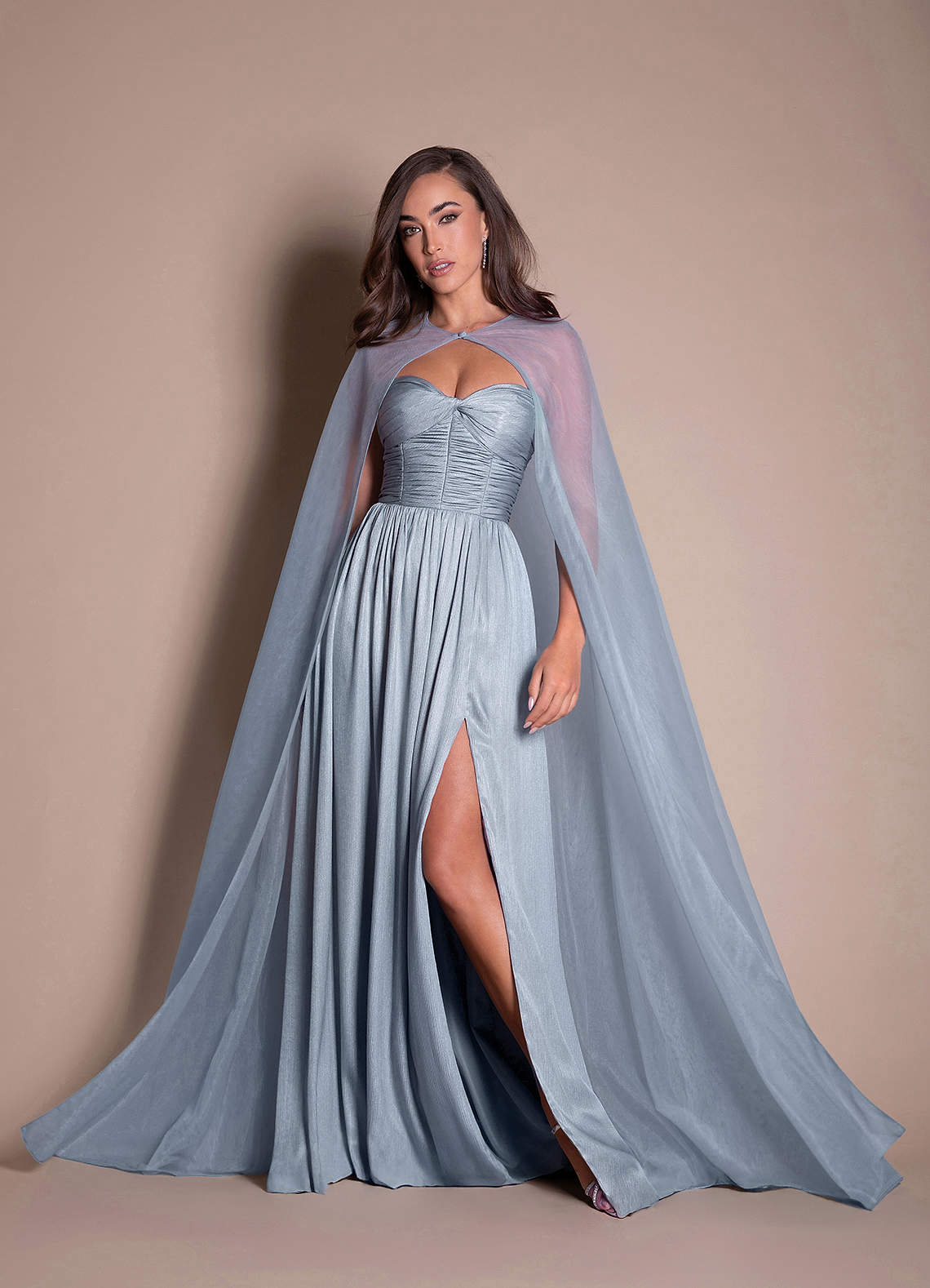 Annabella Blue Fog Two Piece Dress Ready to Ship | Azazie