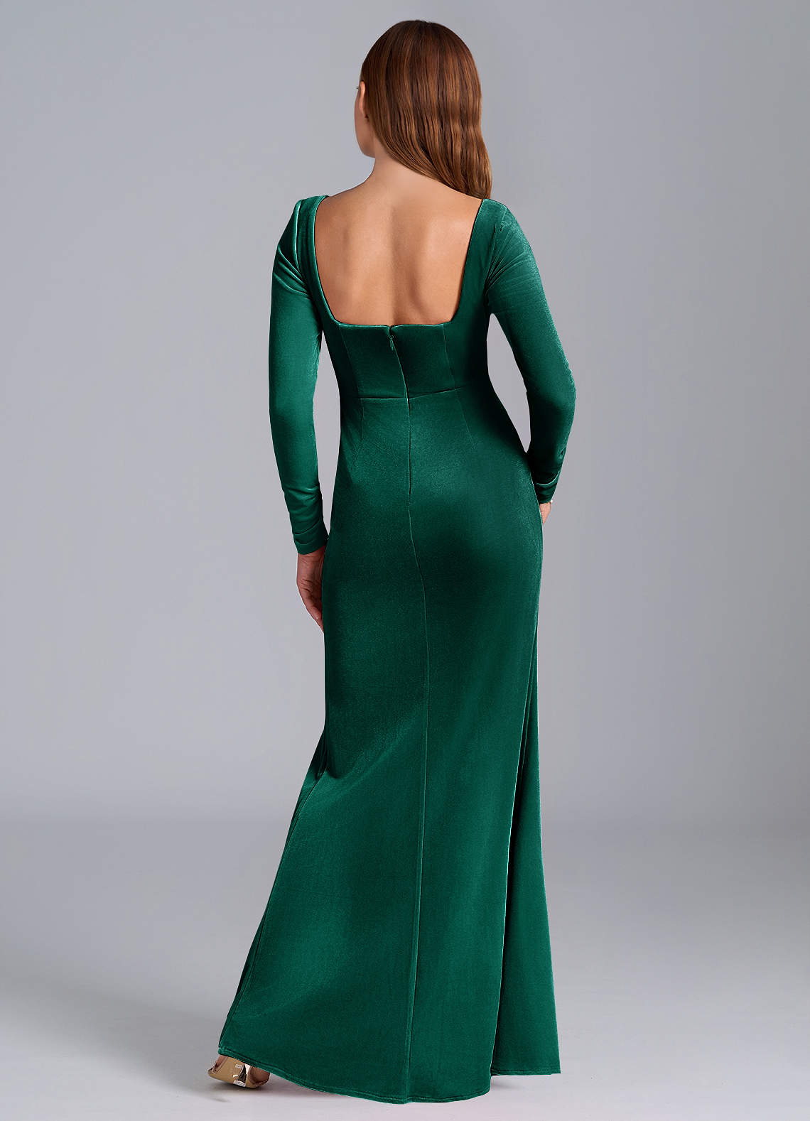 princess polly baby blue dress Zapaka Women Peacock Green Bridesmaid Dress with Slit Velvet Sheath Short Sleeve  Wedding Guest Dress – ZAPAKA UK main image 1