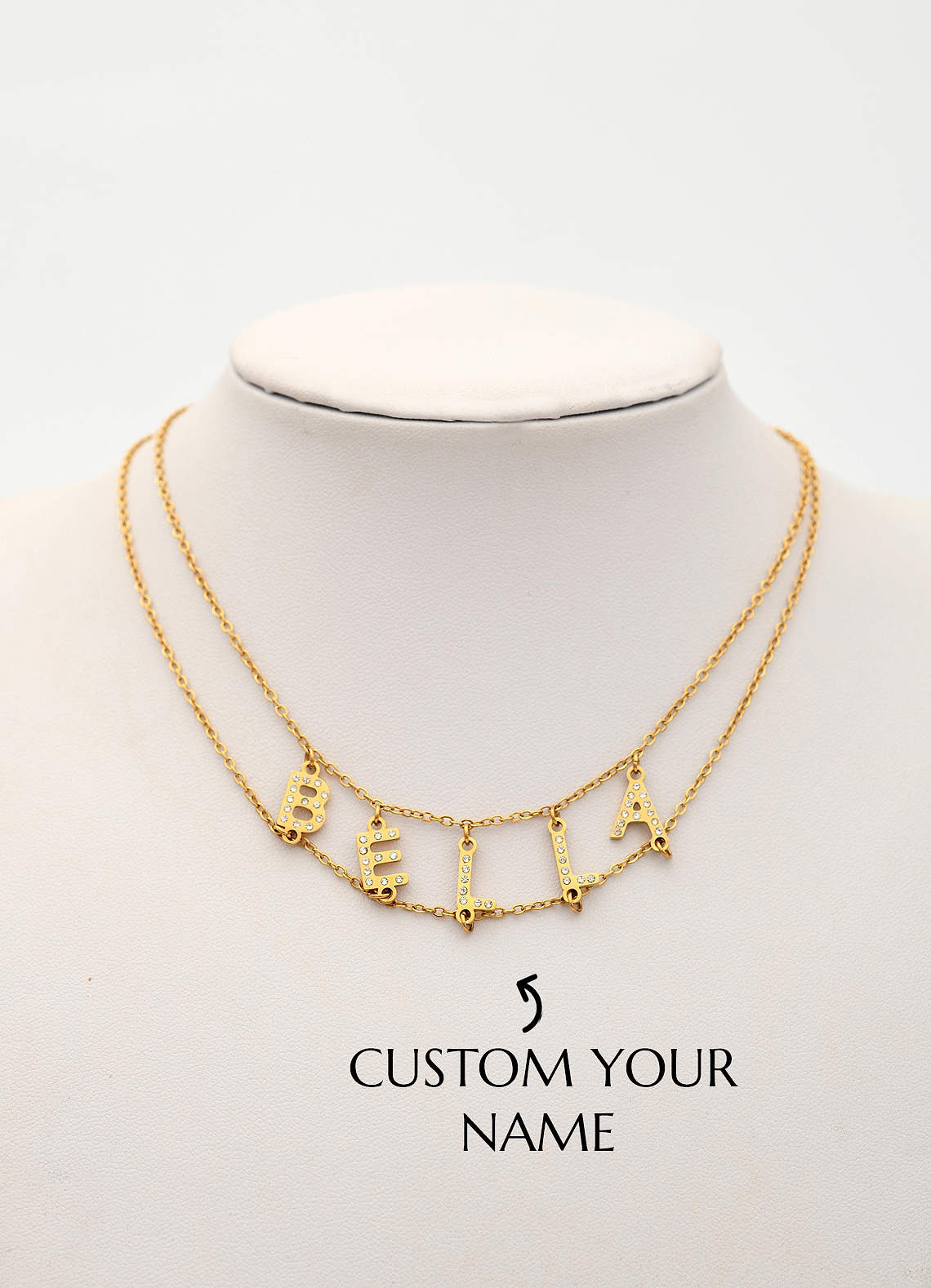 front Custom Name Choker Necklace