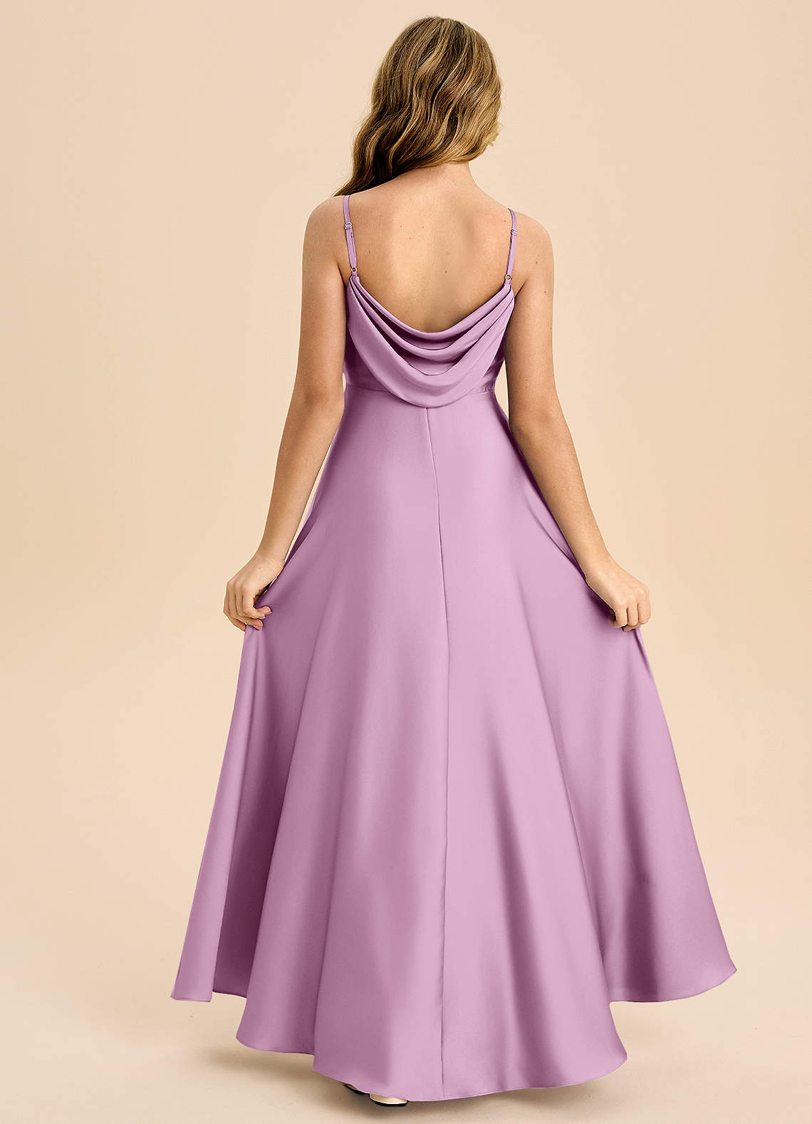 wisteria junior bridesmaid dresses Wisteria Ruched Empire Halter Floor Length Chiffon Bridesmaid Gown main image 0
