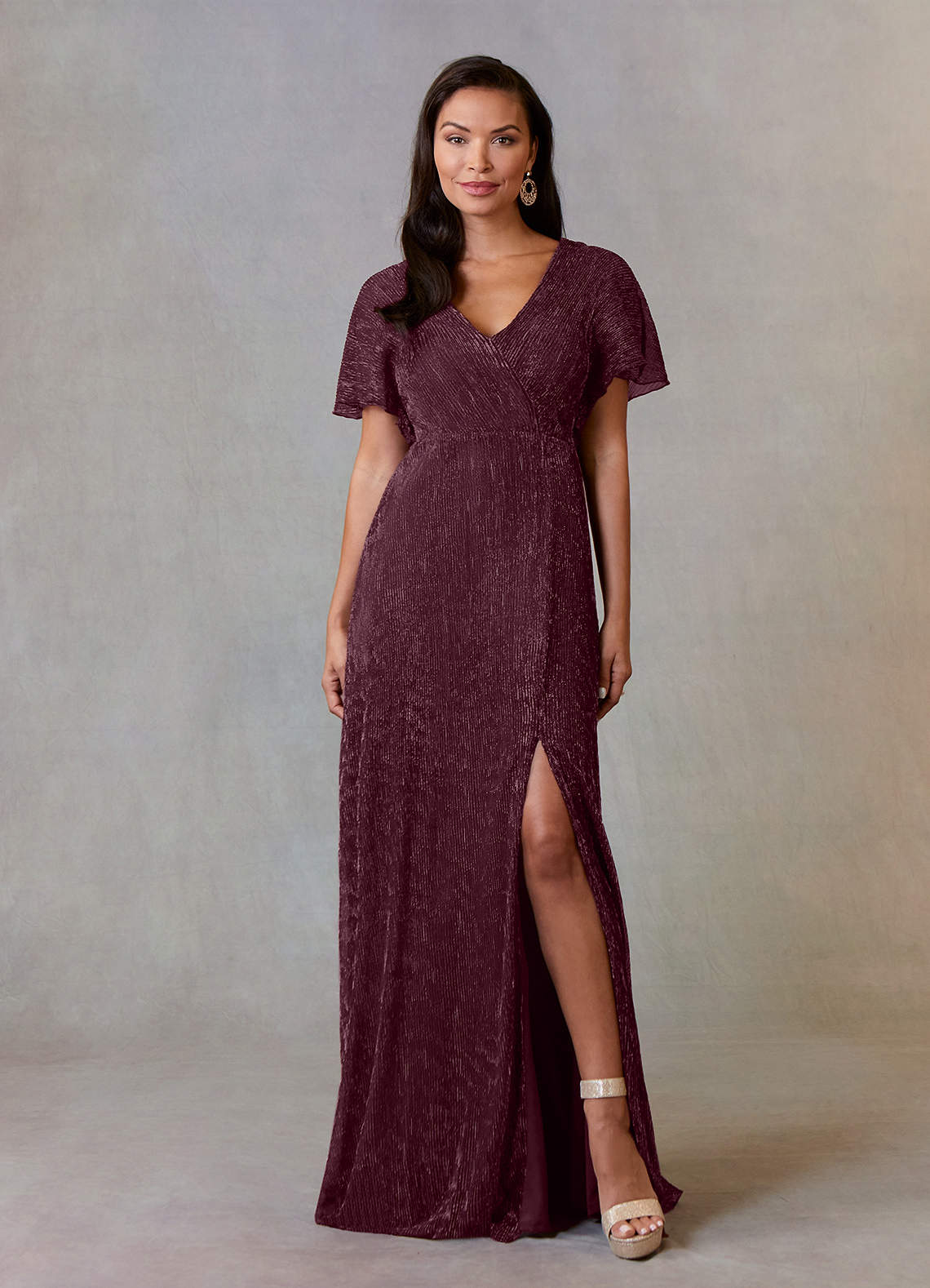 Upstudio Yuma Final Sale Mulberry A-Line Metallic Mesh Dress image1