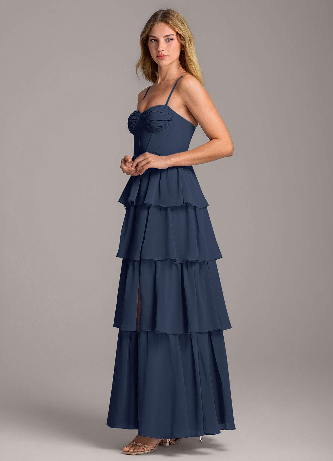 Azazie Alanna Dark Navy Chiffon Bridesmaid Dresses | Azazie