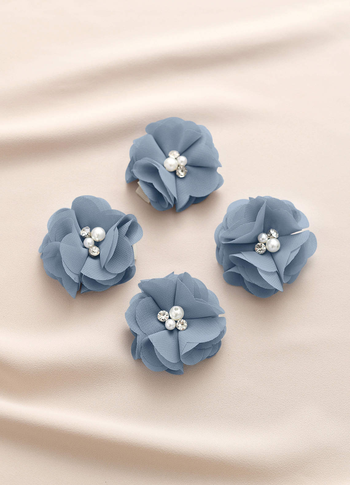 front Four-Piece Matching Color Chiffon Hair Clip Set