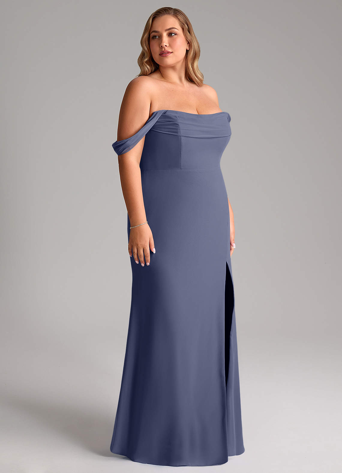 Azazie Saige Bridesmaid Dresses Stormy A-Line Off the Shoulder Chiffon Convertible Dress image11