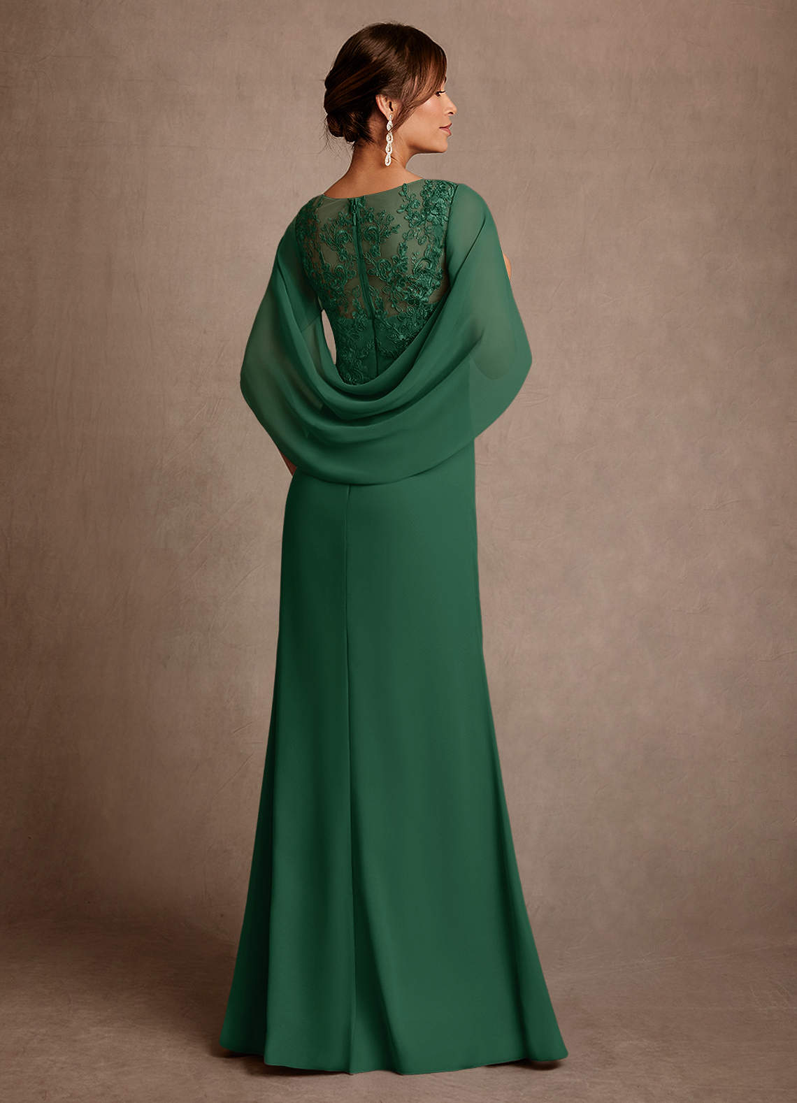 Azazie Santa Clara Mother of the Bride Dresses Dark Green A-Line Lace Dress image1