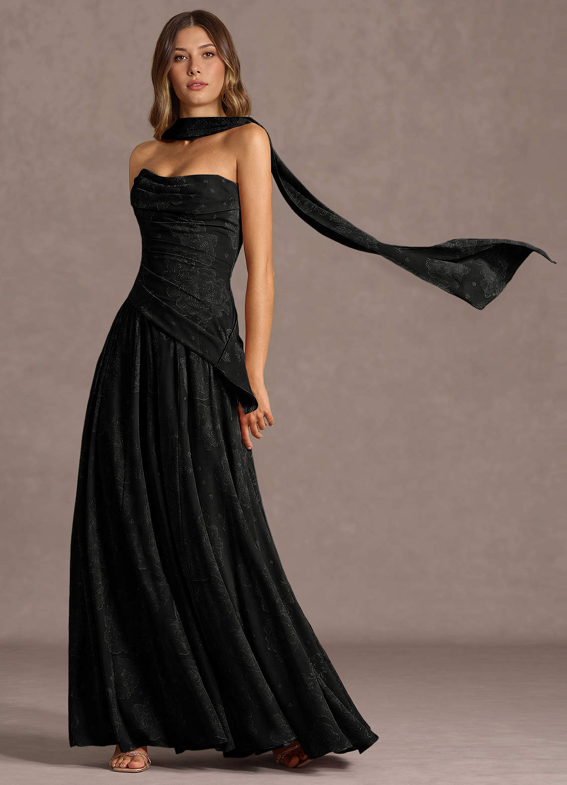 Azazie Floor-Length Maxi Dresses A-Line Wedding Guest Formal Dresses Strapless Black Azazie Floor-Length Maxi Dresses A-Line Wedding Guest Formal Dresses Strapless Black