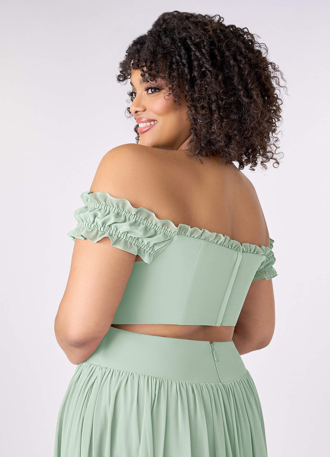 Barbie™ ❤ AZAZIE 1010 Ready to Ship Agave Chiffon Bridesmaid