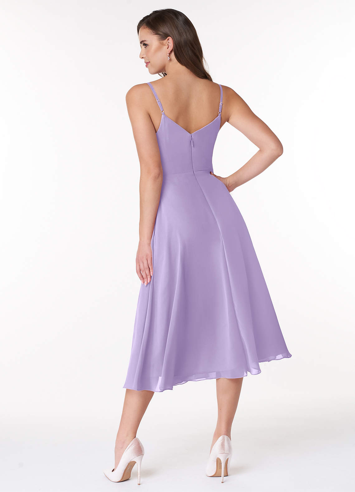 purple chiffon tea length dress Purple Chiffon Maxi Dress with Irregular Hem for Elegant Evenings