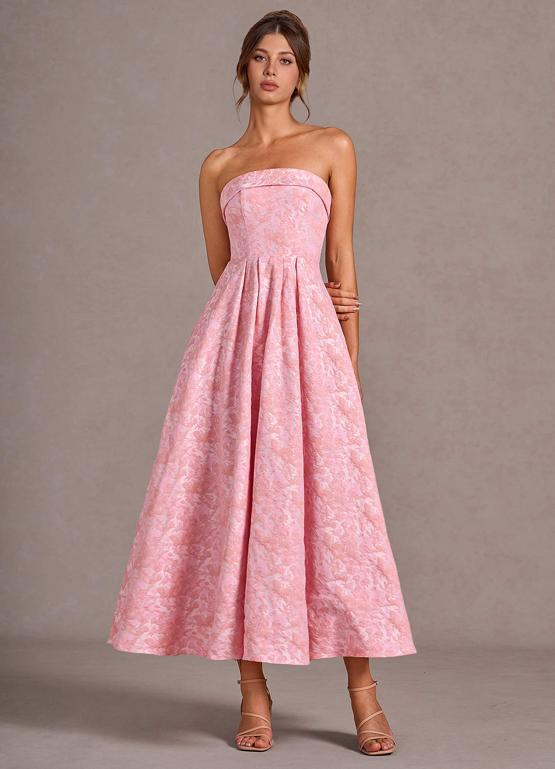 azazie pearl pink dress Azazie Ball-Gown Scoop Neck Tea-Length Matte Satin Flower Girl Dresses