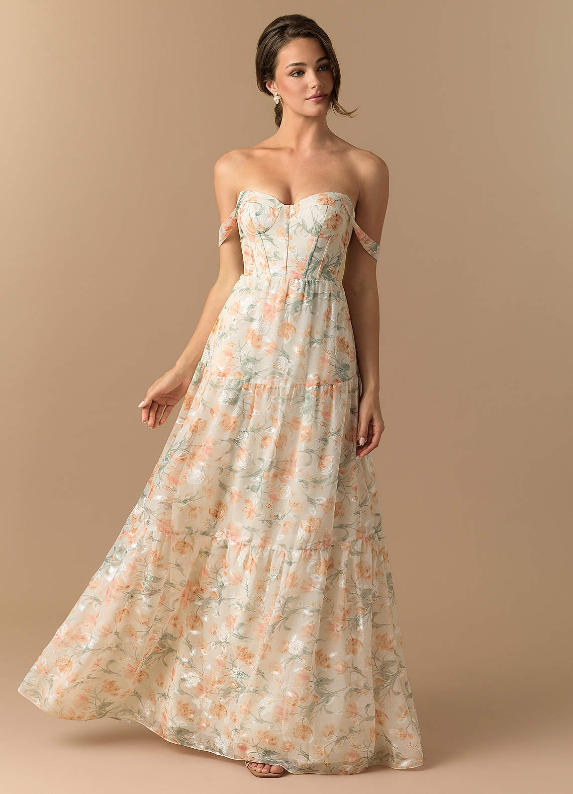 Milla Peach Meadow Maxi Dress | Azazie Milla Peach Meadow Maxi Dress | Azazie